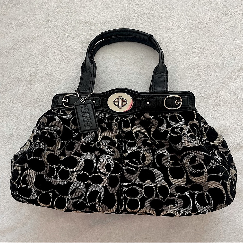 Coach Purse Black and Silver